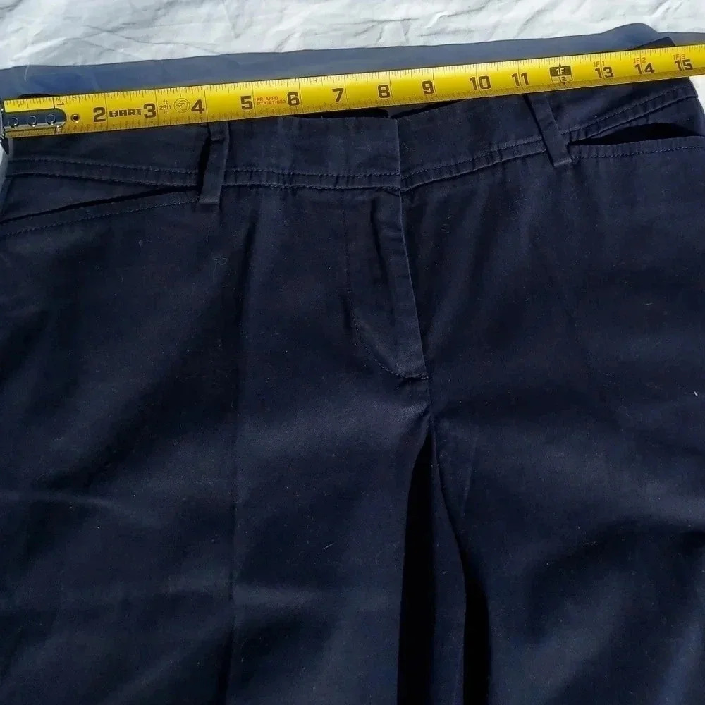 Talbots Perfect Womens Shorts Dark Blue Flat Front Cotton Blend 2 - Picture 8 of 15